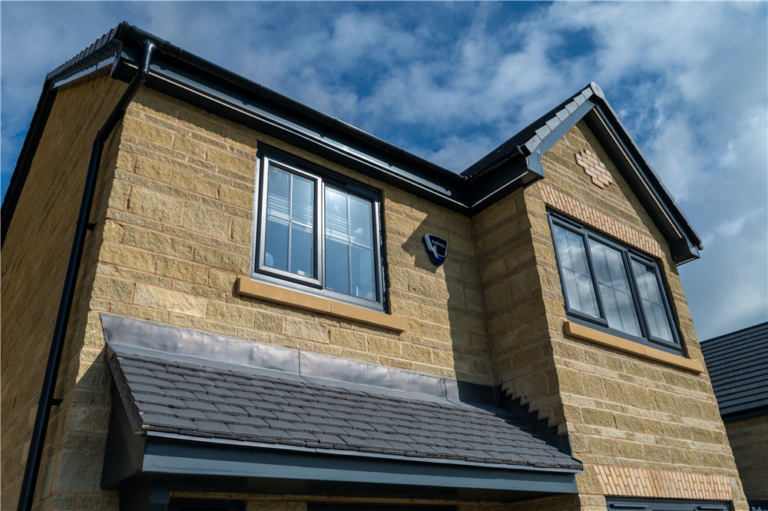 Anthracite grey uPVC windows fitted to the porch of a Glasgow home