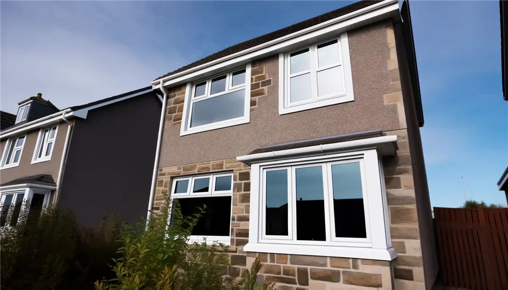 White uPVC windows on a house exterior in Glasgow